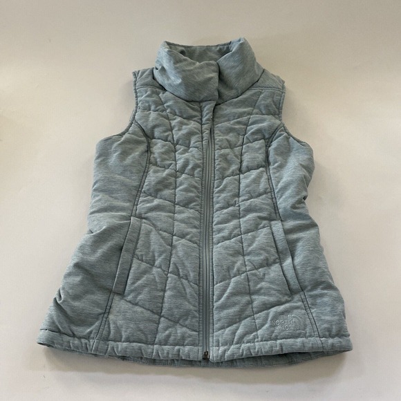 The North Face Quilted Vest Womens Small Puffer Quilted Full Zip‎ Pockets Blue - Picture 1 of 9